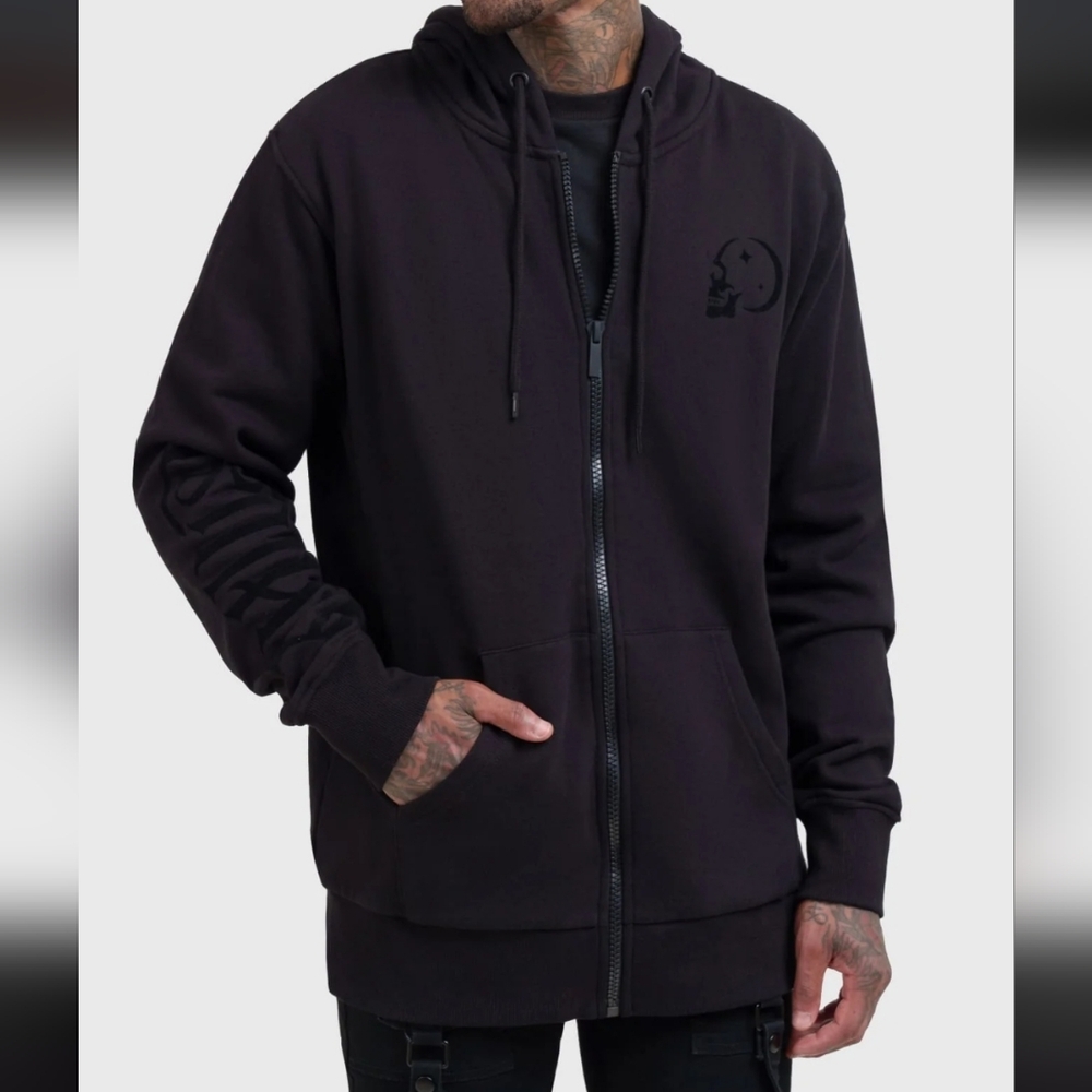 Killstar Men's Black Zip-Up Sweater